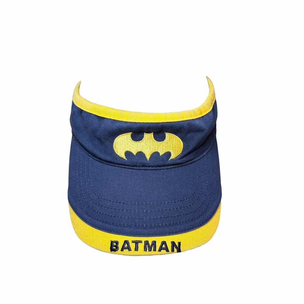 Six Flags DC Comics Batman Logo Blue and Yellow Adjustable Visor